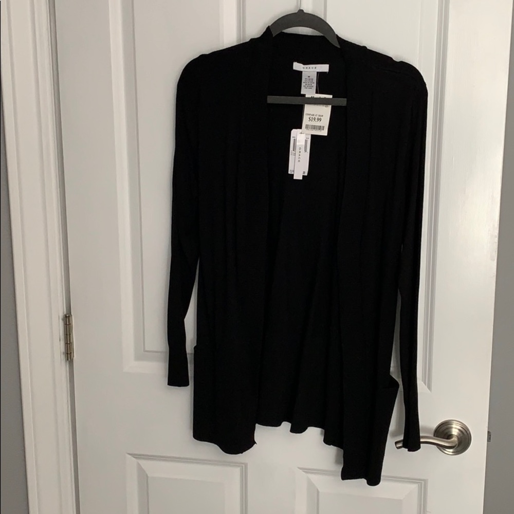 black cardigan